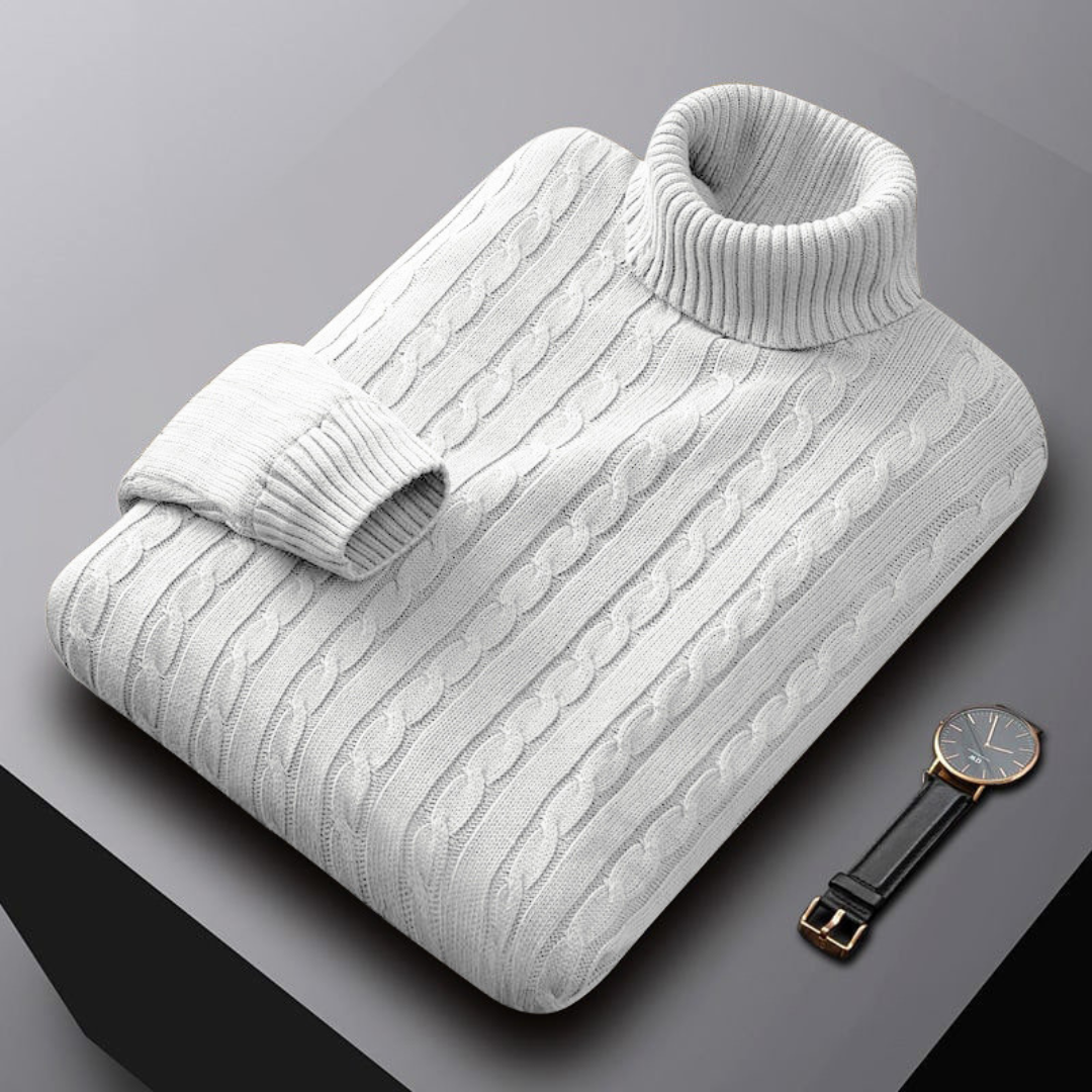 Herren Kaschmir-Pullover Rollkragen Eleganz - Eveloria