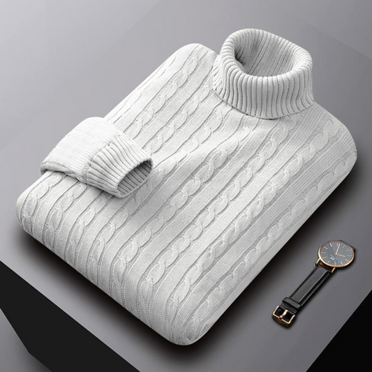 Herren Kaschmir-Pullover Rollkragen Eleganz - Eveloria