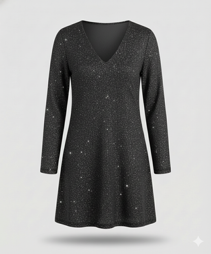 Damen Langarmkleid Pailletten