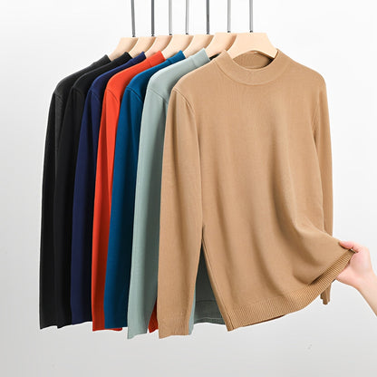 Herren Pullover Bequem Warm Baumwolle Grau