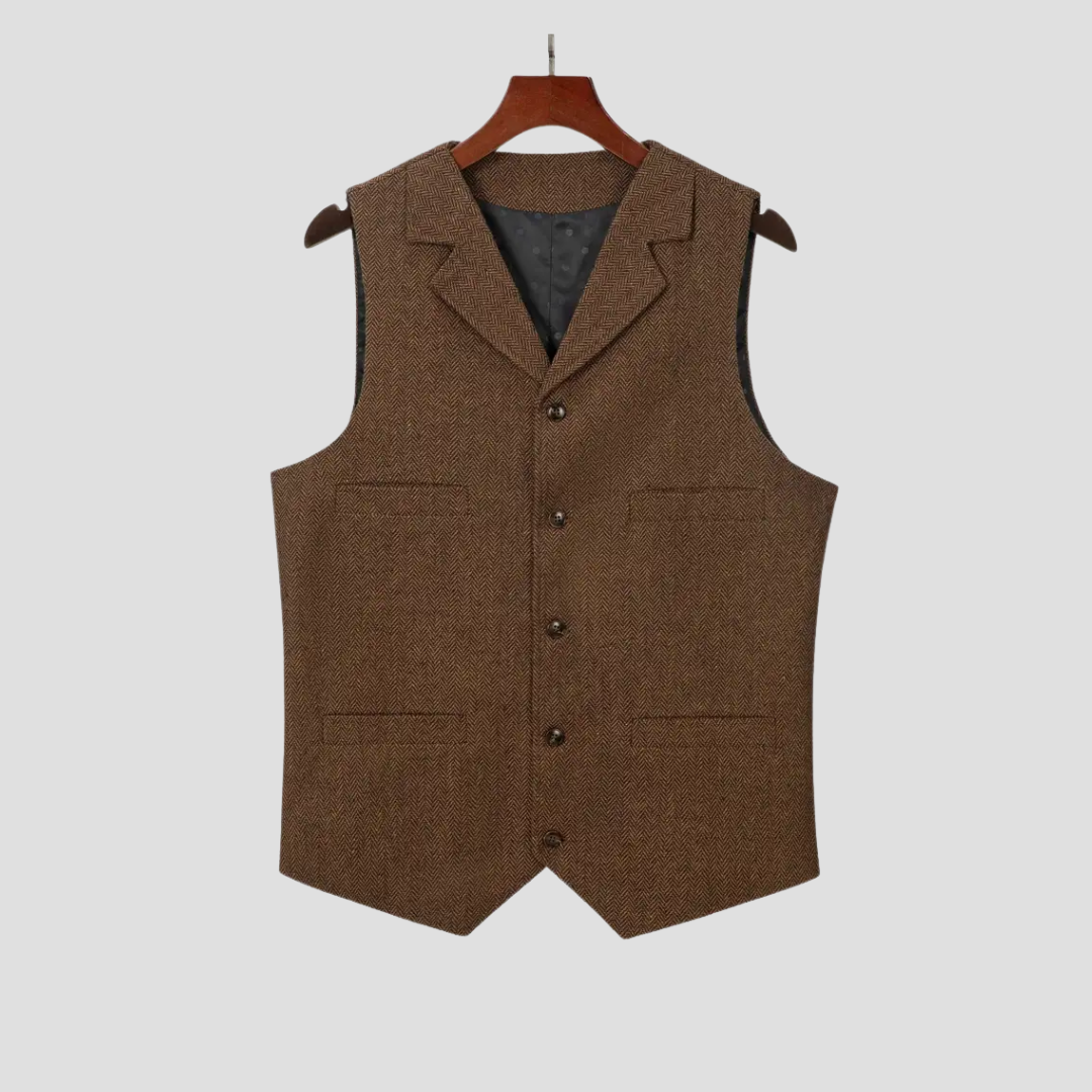Herren Wollweste Tailored Look Anthrazit