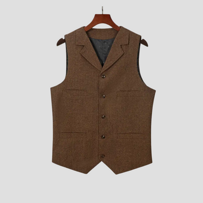 Herren Wollweste Tailored Look Anthrazit