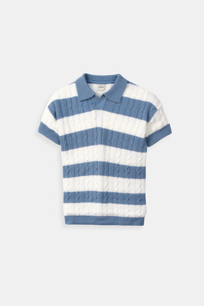 Herren Poloshirt Gestreift Kurzärmelig Sportlich