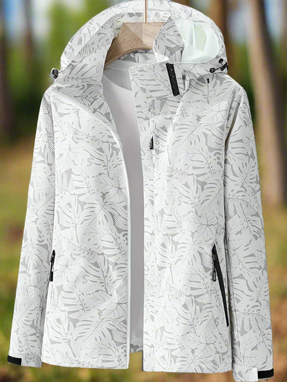 Damen Freizeitjacke Wasserabweisend Blattmuster