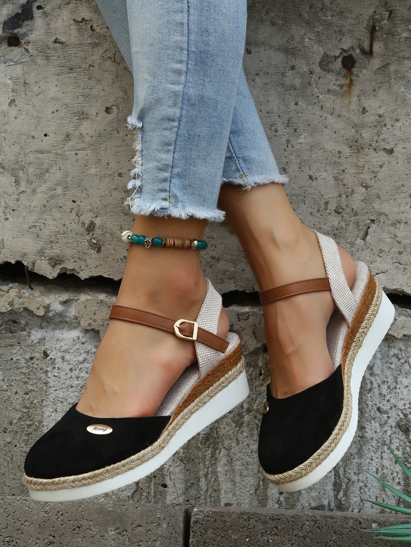 Eveloria Damen Orthopädische Espadrilles Braun