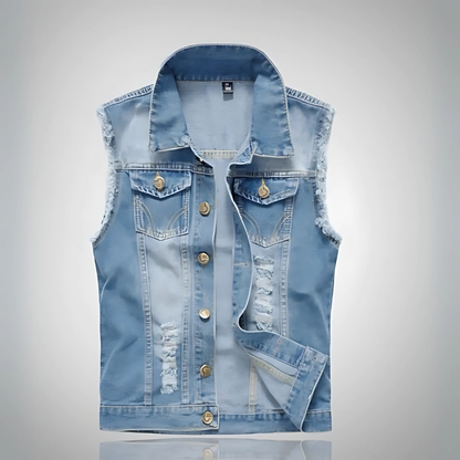 Herren Weste Ärmellos Vintage Stil Baumwolle Braun