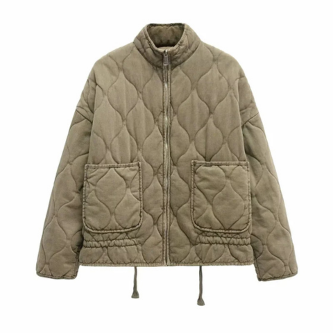 Damen Steppjacke Gefüttert Warm Figurbetont