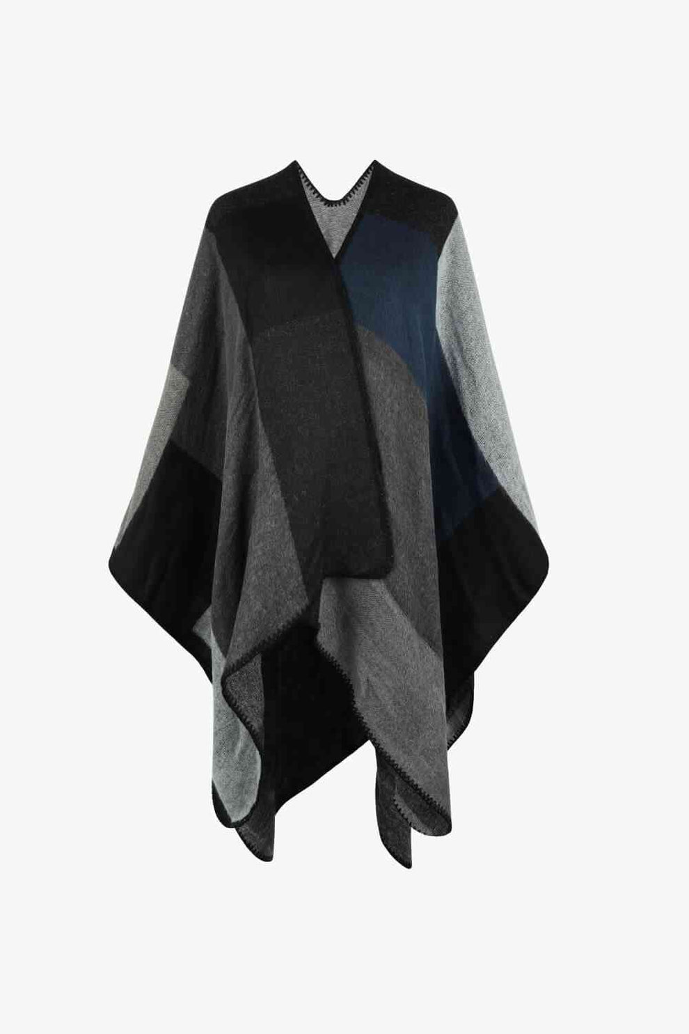 Eveloria Damen Poncho Offenes Design Satten Farbtönen