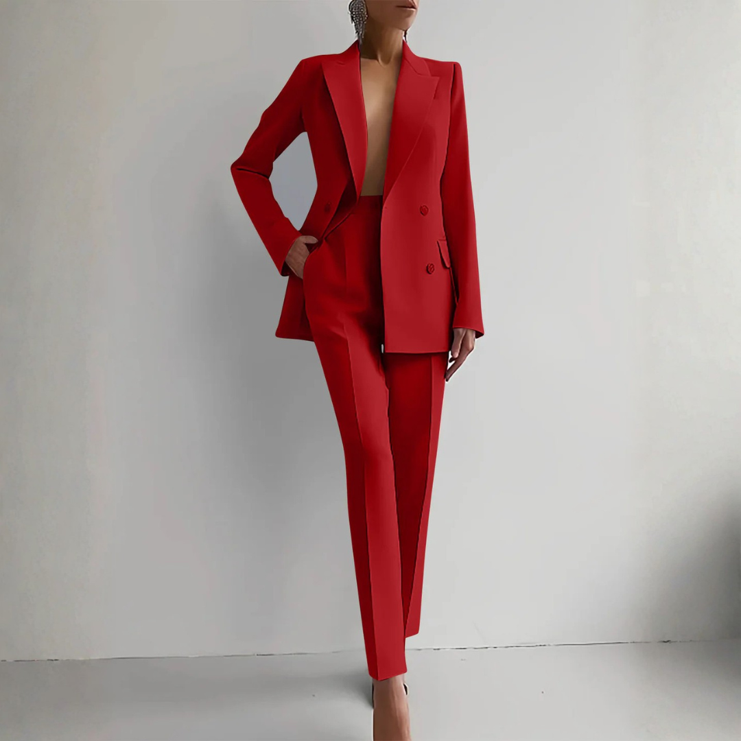Damen Zweiteiler Blazer Hosen Set - Eveloria