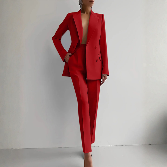Damen Zweiteiler Blazer Hosen Set - Eveloria