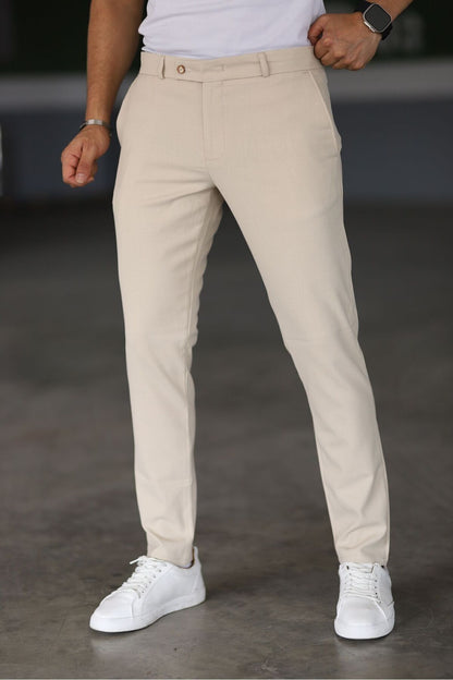 Werner Herren Chinos Slim Fit Beige Hose - Norvielle
