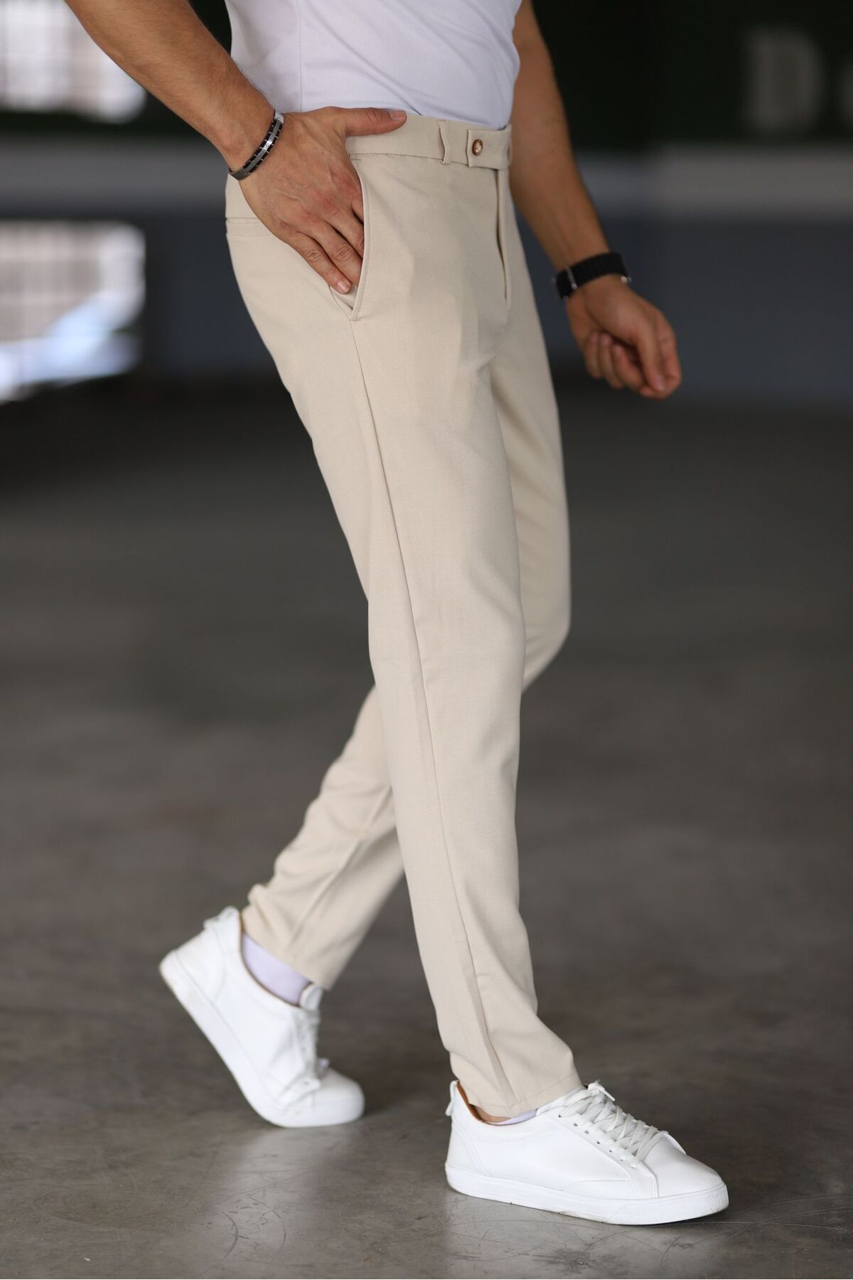 Werner Herren Chinos Slim Fit Beige Hose