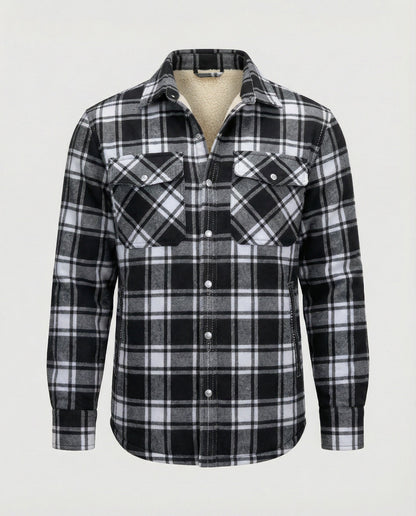 Fleecegefütterte Herren Karierte Winterjacke