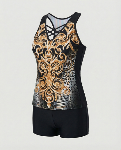 Eveloria Damen Tankini Badeanzug Elegantes Design