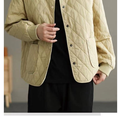 Damen Steppjacke Knopfleiste Taschen Noemi