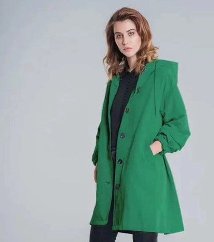 Eveloria Damen Übergroße Kapuzenwindbreaker Regenjacke