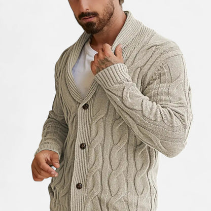 Herren Strickcardigan Klassisch Knöpfe Braun - Eveloria