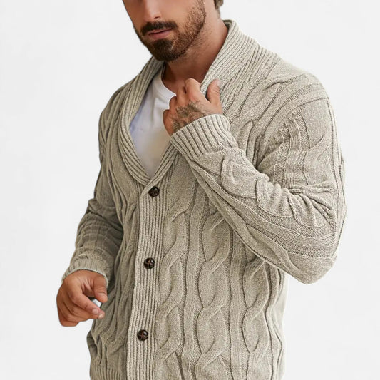 Herren Strickcardigan Klassisch Knöpfe Braun - Eveloria