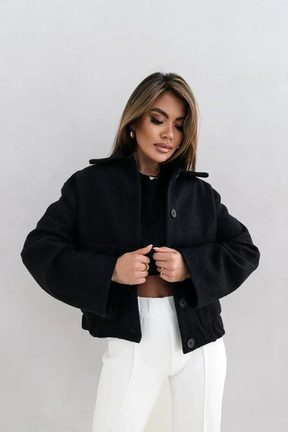Damen Kurzjacke Große Taschen Alltag