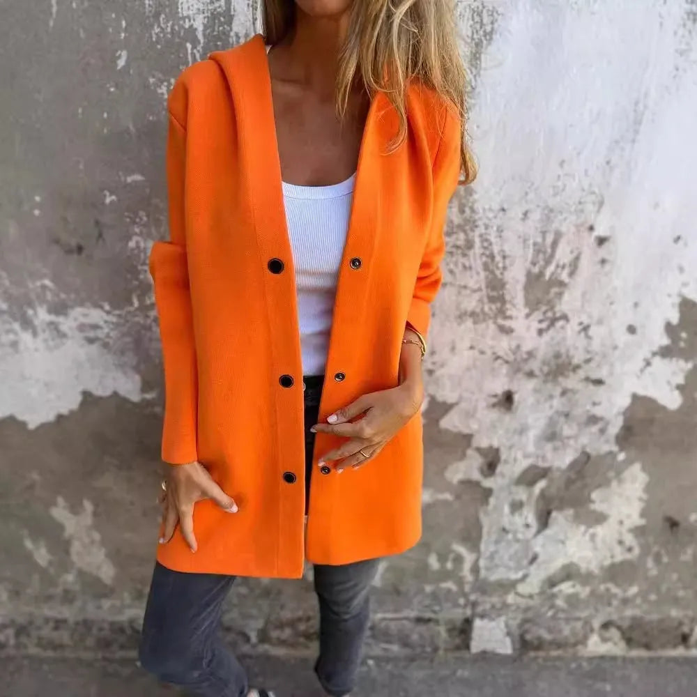 Eveloria Damen Cardigan Mit Kapuze Lässig