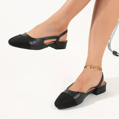 Damen Slingback Ballerinas Beige Klassisch