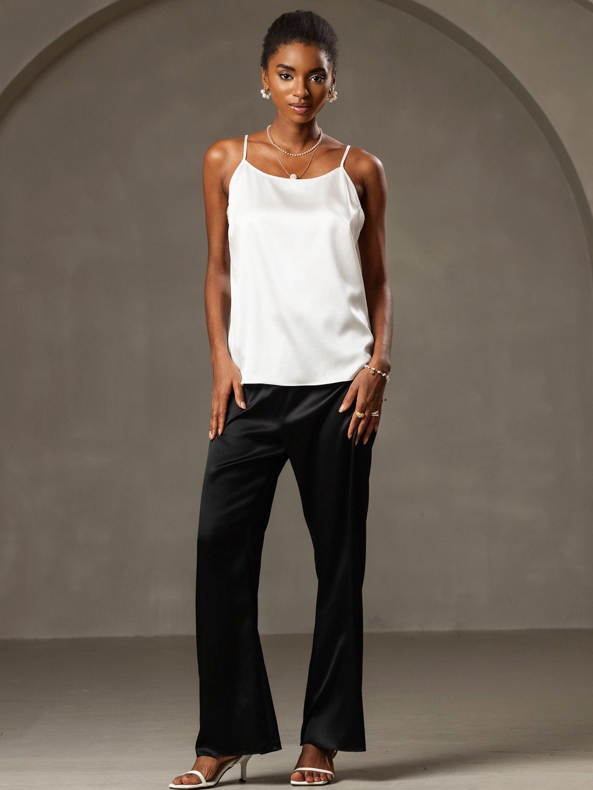 Eveloria Damen Seiden-Camisole Spaghettiträger