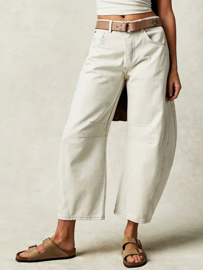 Damen Bedruckte Weite Jeans
