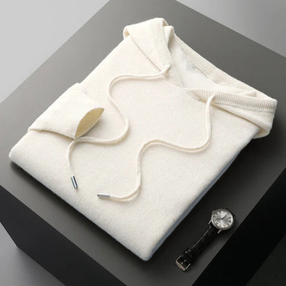 Herren Kaschmir Hoodie Weich Beige