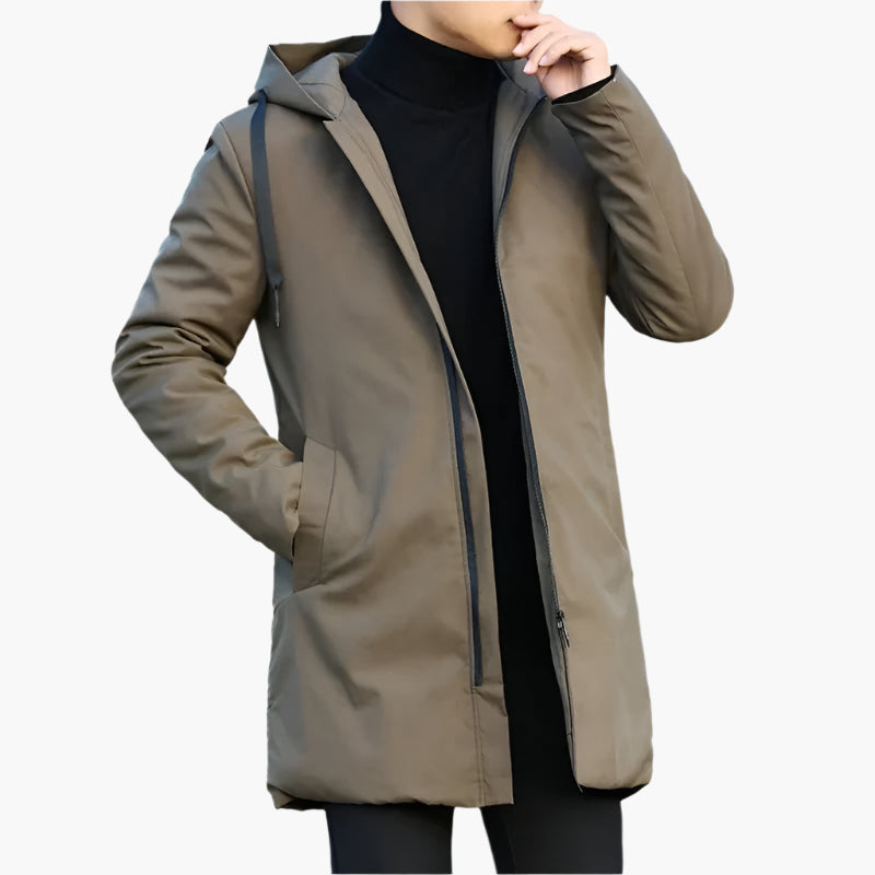 Herren Winterjacke Kapuze Reißverschluss Wind- und Wasserdicht