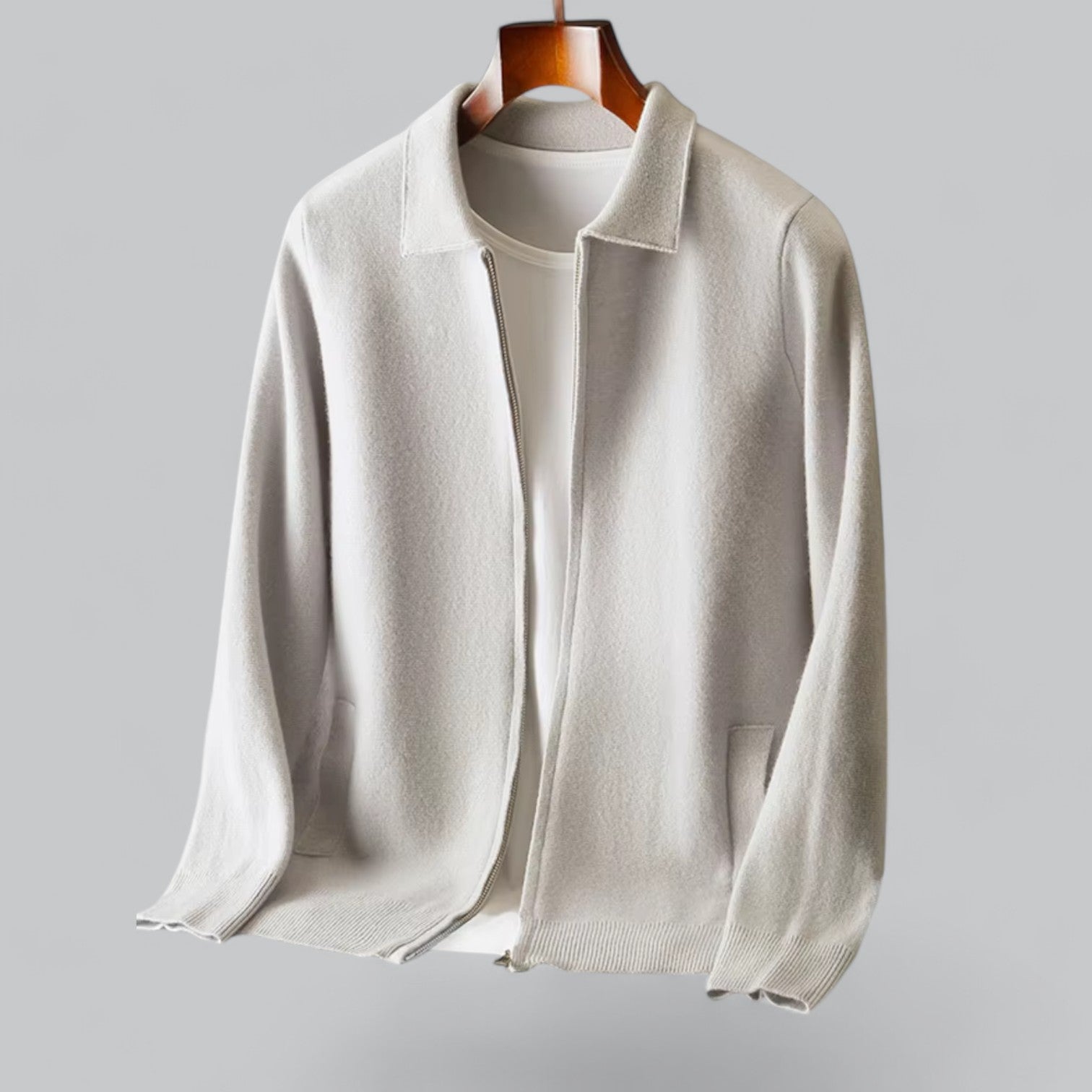Damen Jacke aus Leder mit Reißverschluss Schwarz - Eveloria