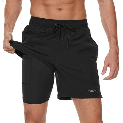 Herren Badeshorts 2-in-1 Zweilagig Kordelzug - Eveloria