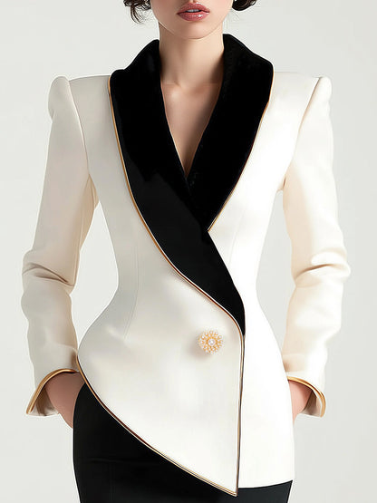 Damen Asymmetrischer Blazer Elegant Modern - Eveloria