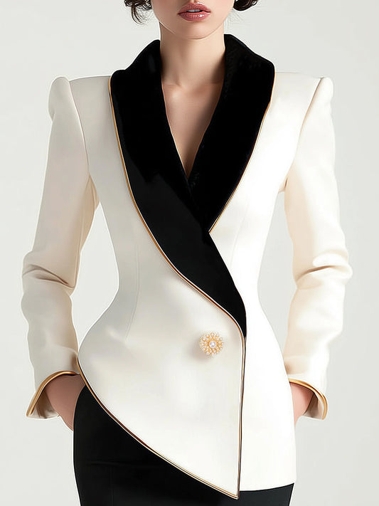 Damen Asymmetrischer Blazer Elegant Modern - Eveloria