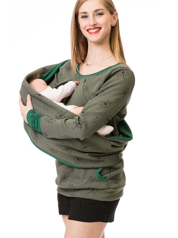 Schwangerschafts-Stillkleidung Blumendruck Sweatshirt mit