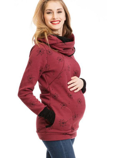 Schwangerschafts-Stillkleidung Blumendruck Sweatshirt mit