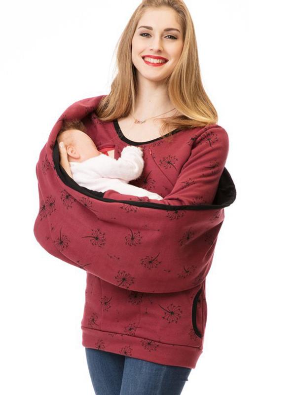 Schwangerschafts-Stillkleidung Blumendruck Sweatshirt mit