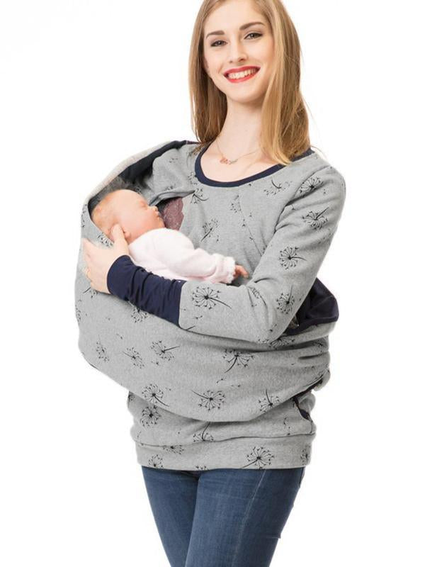 Schwangerschafts-Stillkleidung Blumendruck Sweatshirt mit