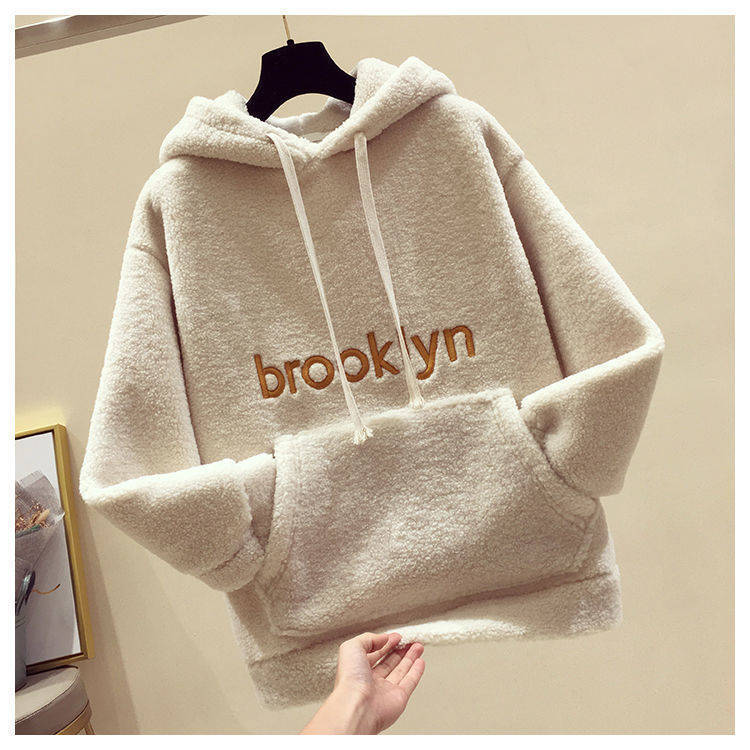 Damen Fleece Hoodie Kuschelig Kängurutasche Grau Eveloria