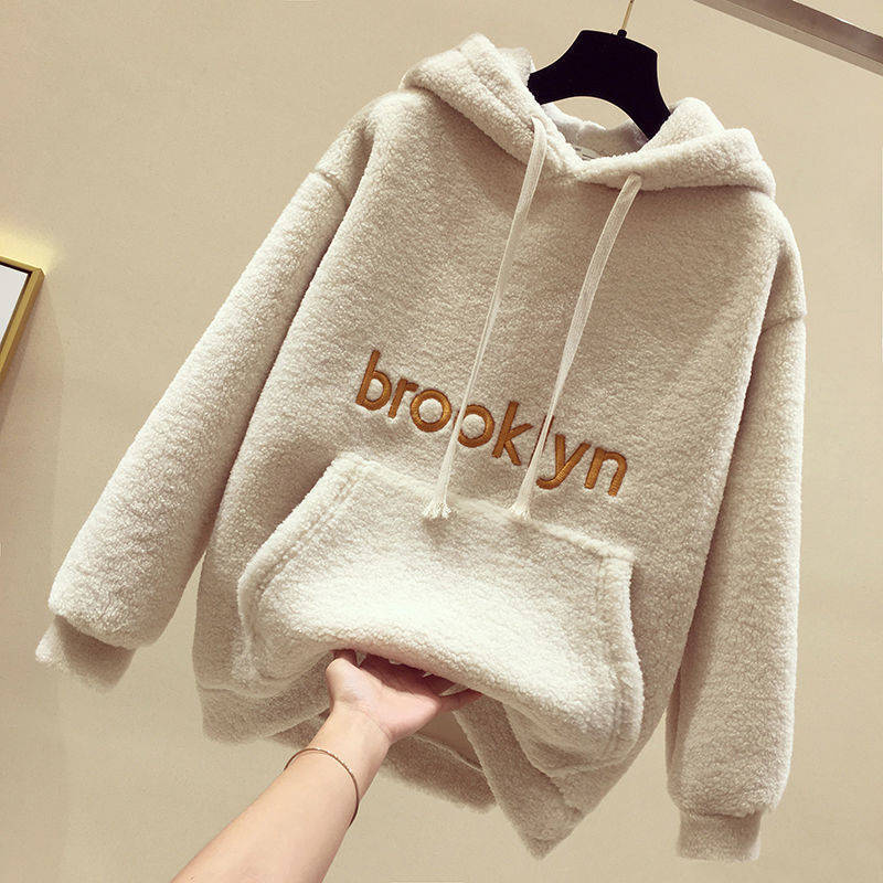 Damen Fleece Hoodie Kuschelig Kängurutasche Grau Eveloria - Eveloria