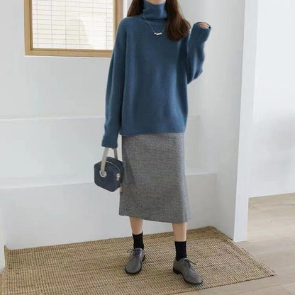 Damen Rollkragenpullover Weich Oversize Eveloria