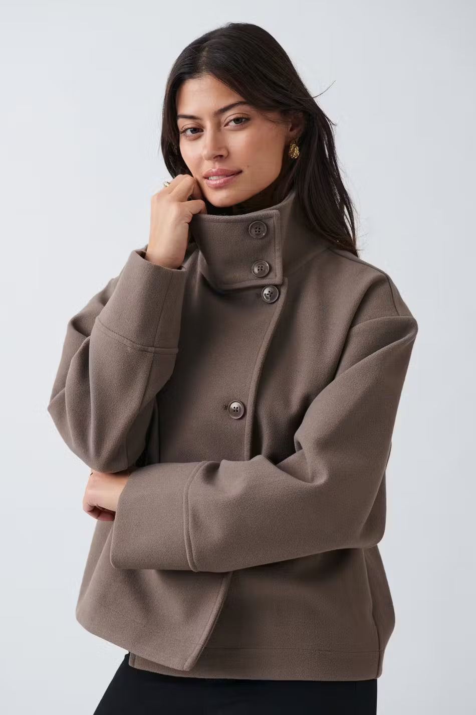 Damen Kurzjacke Stehkragen Elegantes Design