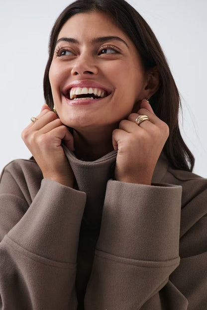 Damen Kurzjacke Stehkragen Elegantes Design