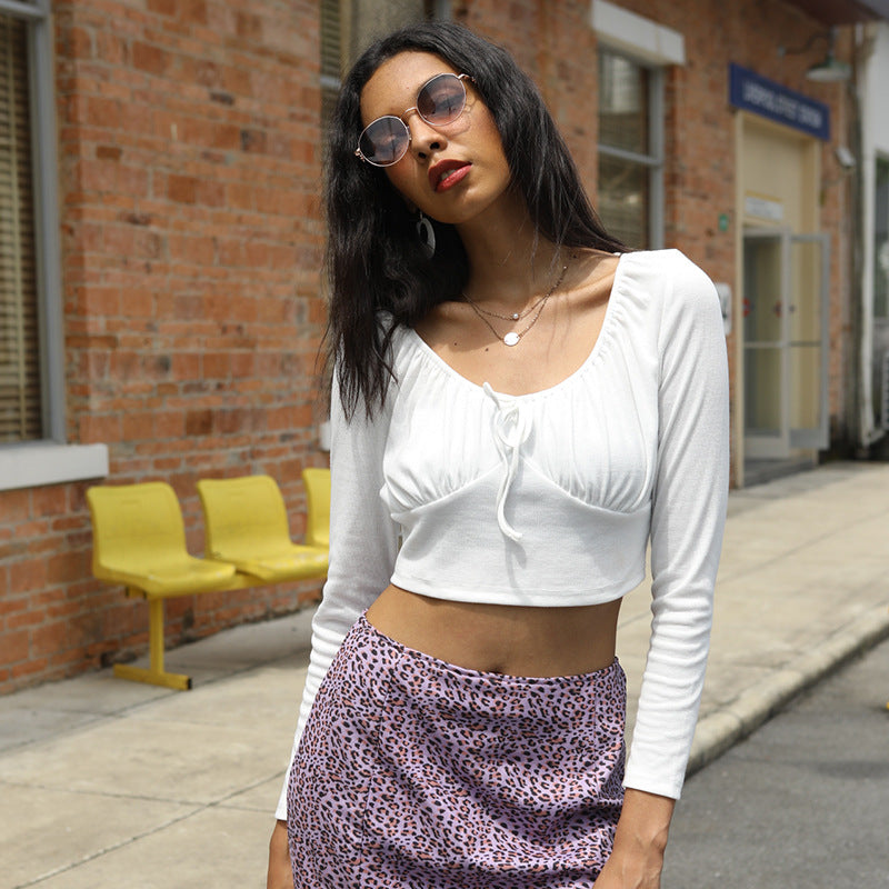 Damen Crop Raffungen Eveloria