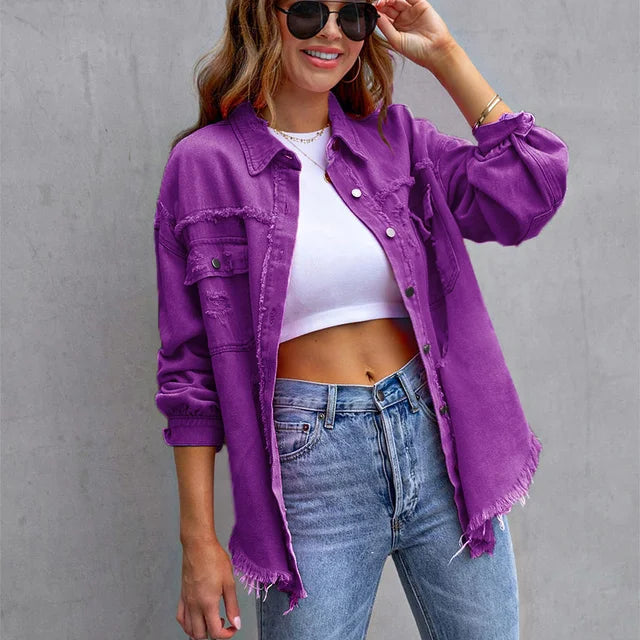 Damen Jeansjacke Zeitloser Stil Komfort