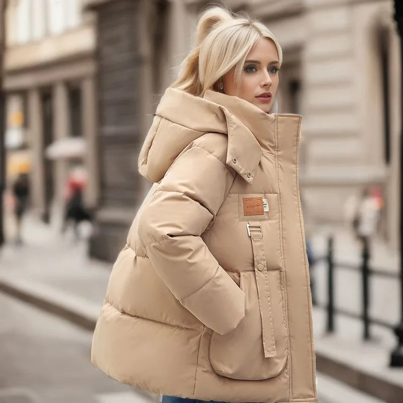 Eveloria Damen Pufferjacke Klassisch Schwarz - Eveloria
