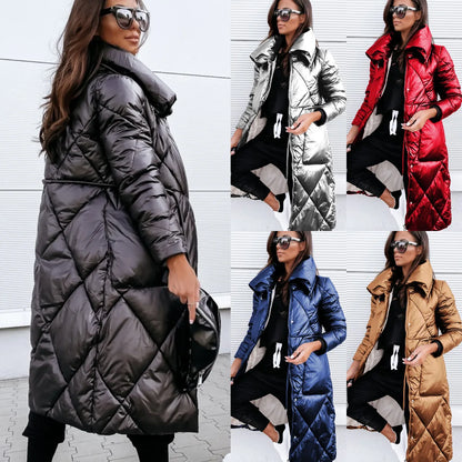 Eveloria Damen Gesteppte Parka Baumwolle Schwarz - Eveloria