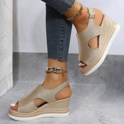 Eveloria Damen Orthopädische Keilsandalen Sommer