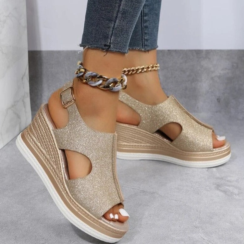 Eveloria Damen Orthopädische Keilsandalen Sommer