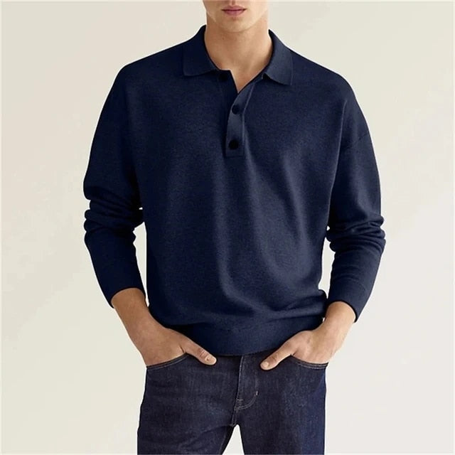 Eveloria Herren Pullover Langärmelig Niedriger Kragen