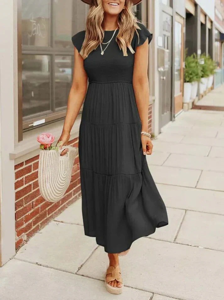 Damen Midi-Kleid Kurzärmelig